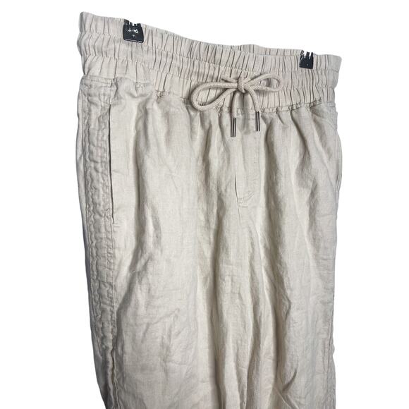 Quince 100% European Linen Wide Leg Pants Medium Tan Flax Pull On - Picture 8 of 12